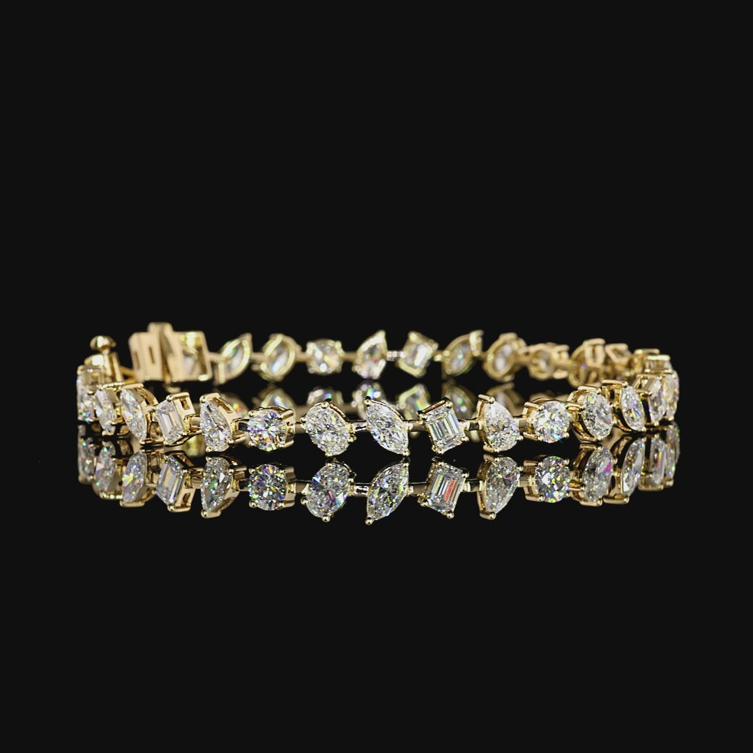 Tennis Bracelet with Mixed Shape Diamonds