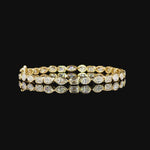 Mixed Shape Yellow Gold Bezel Tennis Bracelet