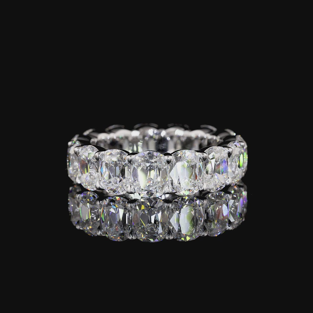 Lab Grown Antique Cushion Cut Diamond Eternity Band