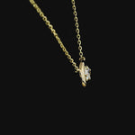 Lab Grown Old Mine cut diamond center stone set east-west on our handcrafted gold cloud bezel setting.