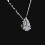 Floating Pear Diamond Slider Charm Necklace
