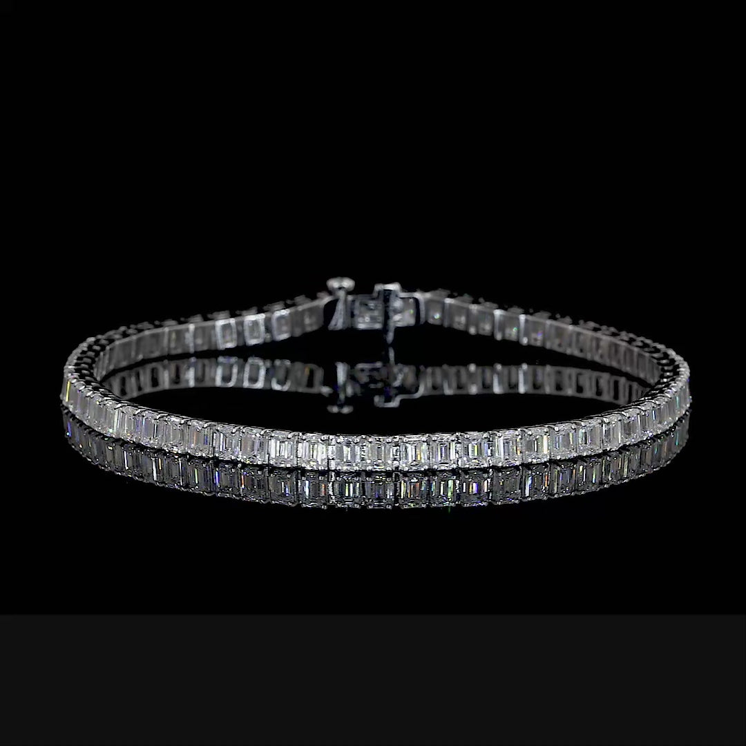 Emerald Cut Diamond Tennis Bracelet