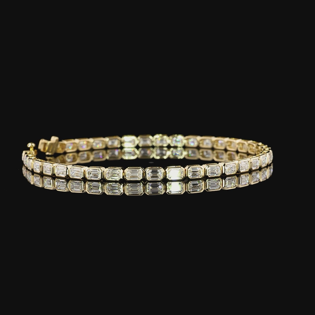 Tennis Bracelet with Emerald Cut Diamonds