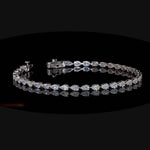 East-West Pear Lab Diamond Tennis Bracelet Video 14k White Gold