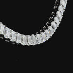 lab grown Elongated Antique Cushion cut diamond tennis necklace E/VS1 14k white gold